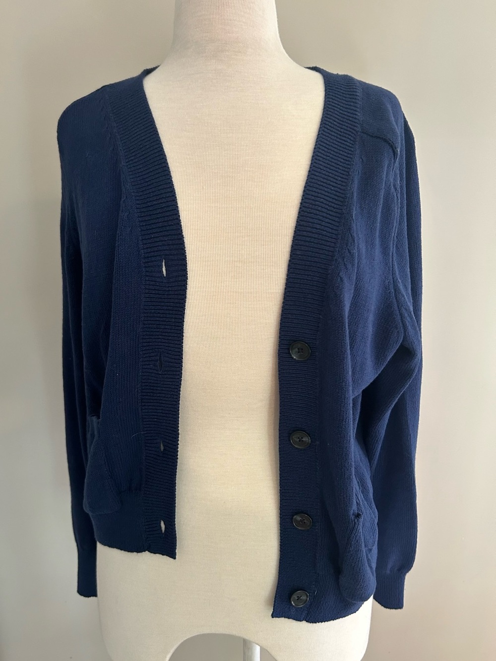 LOFT New with tag Navy  Women's Button-Front Cardigan Sweater